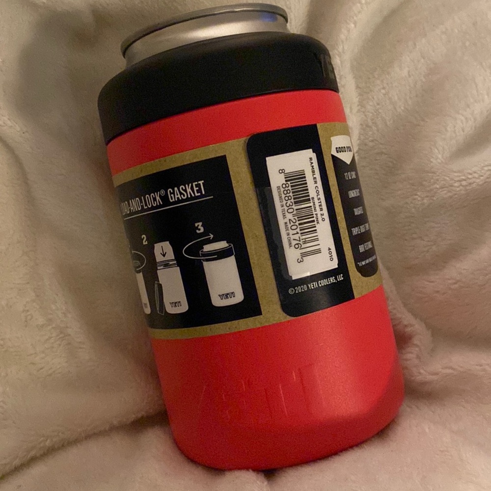 YETI Rambler Colster2.0 in “Bimini Pink” (Fits standard 12oz cans)-Retired Color - Picture 3 of 9